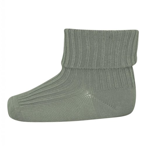 Wollen baby en kindersokken - Salie groen