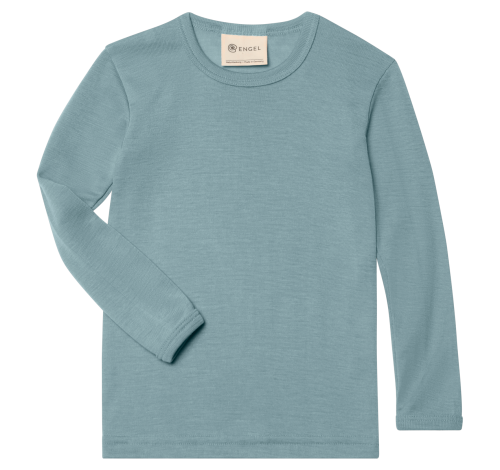 Wol Zijden longsleeve - mountain blue