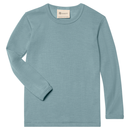 Wol Zijden longsleeve - mountain blue