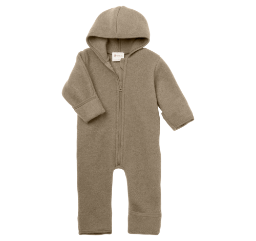 Buitenpak van Wollen Fleece - walnut