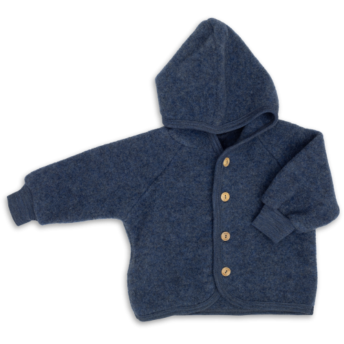 Engel-Natur Wollen fleece Jasje - Blue melange