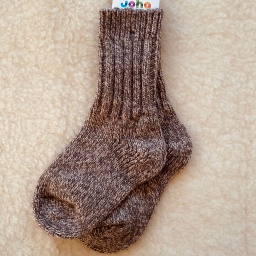 dikke gemêleerde wollen sokken - bruin (Joha)