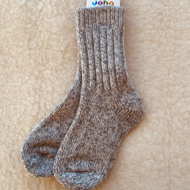 dikke gemêleerde wollen sokken - grijs (Joha)