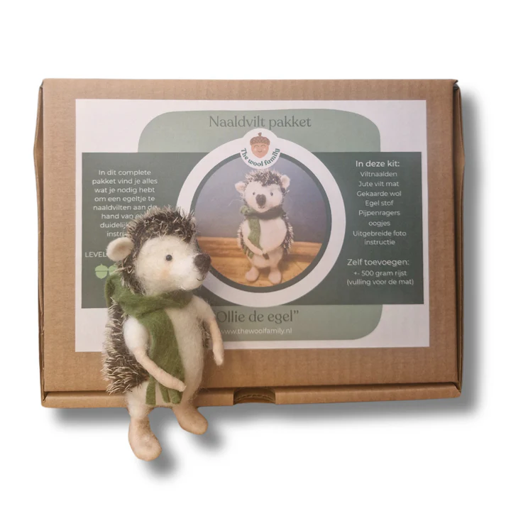 Ollie de Egel naaldvilten startpakket Zelf maken