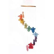 Regenboog mobiel van sprookjeswol (Filges) Zelf maken