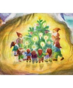Ansichtkaart Dwergen Rondom de Kerstboom (Dorothea Schmidt)