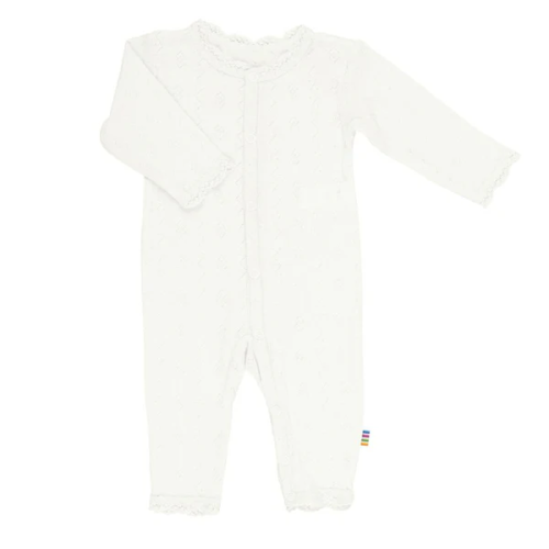 Wollen Jumpsuit 2 in 1 voetjes- Ecru (Joha)