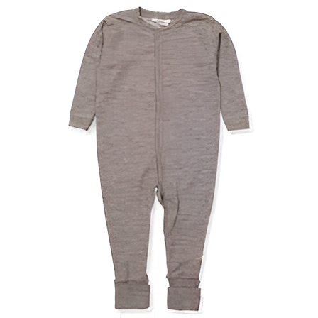 Wollen Jumpsuit 2 in 1 voetjes- Walnoot (Joha)