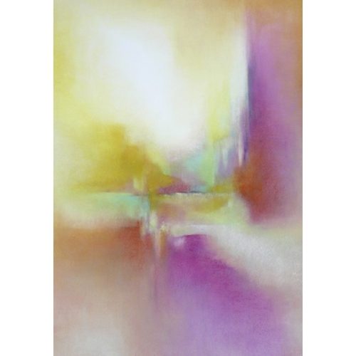 Ansichtkaart Abstract Geel-Roze