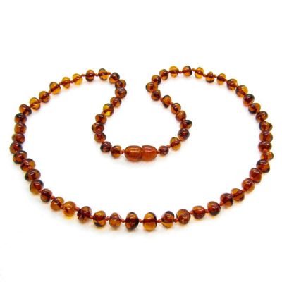 Barnsteenketting  Cognac 38 cm - Volwassene P003