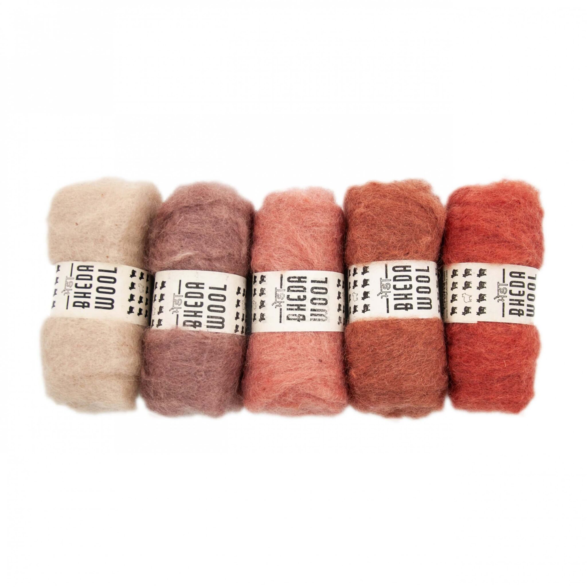 Bhedawool 25 gram – Set van 5 kleuren Terra (Witte Engel)