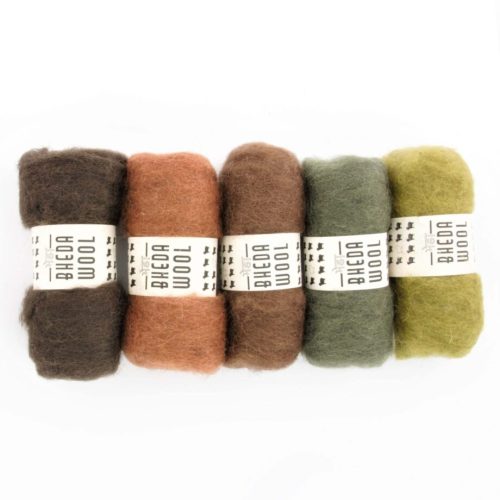 Bhedawool 25 gram – Set van 5 bos tinten (Witte Engel)