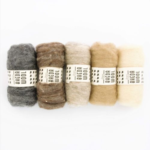 Bhedawool 25 gram – 5 kleuren Natuur (Witte Engel)