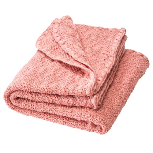 Wollen baby deken - soft pink (Disana)
