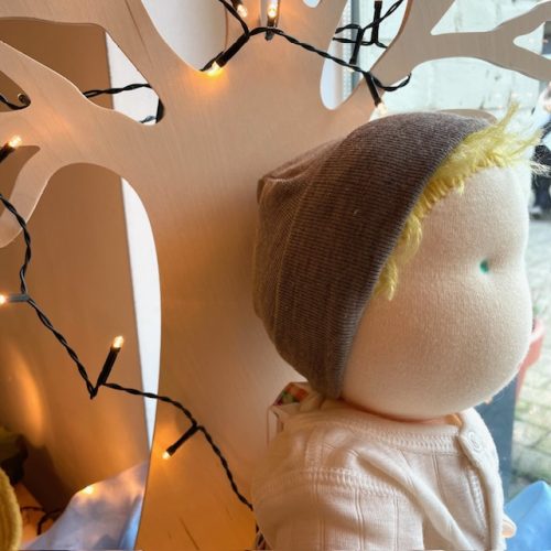 Dopmutsje Wol Zijde (Engel-Natur)