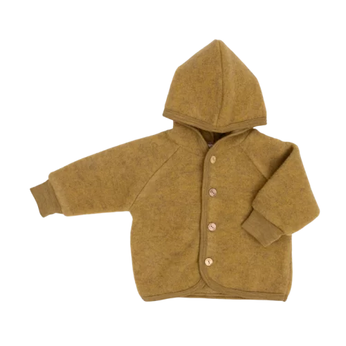 Wollen Jasje met Capuchon - Saffraan Melange (Engel)