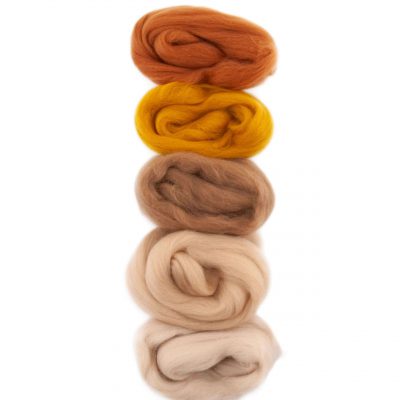 Europese Merino Lontwol 50 gr – Kleurset 9 – Light Brown