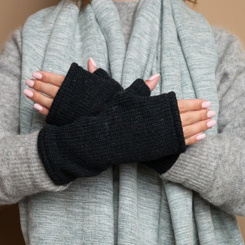 Wollen handwarmers zwart