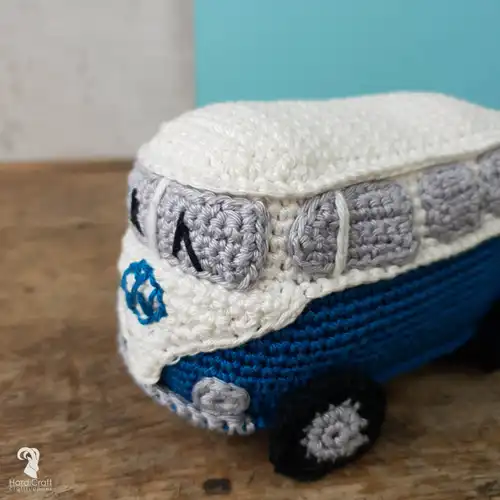 Haakpakket Retro Bus Blauw 16x10 cm
