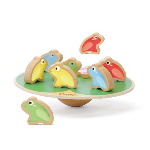Houten balansspel - kikker
