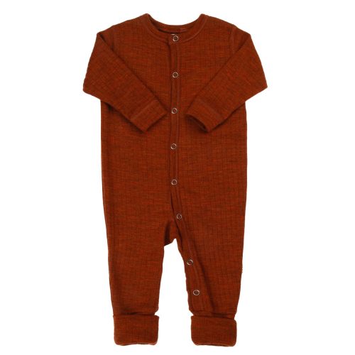 Wollen Jumpsuit 2 in 1 voetjes- Russet