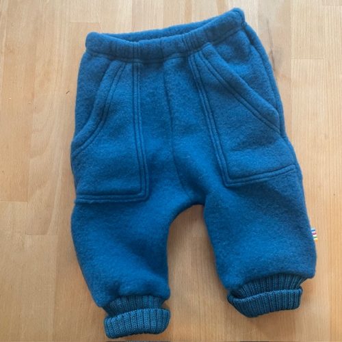 Wollen fleece broek-petrolblauw (Joha outlet)