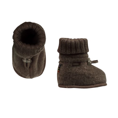 Wollen Fleece Sloffen - bruin (Joha)