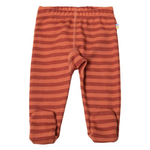 Wollen broekje met voetjes streep rood (Joha outlet)