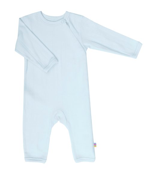 Jumpsuit bio-katoen met rits - Lichtblauw (joha)