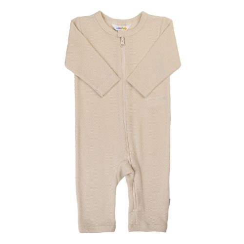 Joha jumpsuit biokatoen met rits - Beige