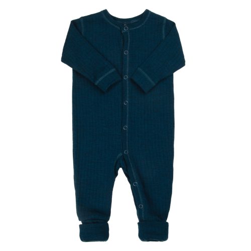Wollen Jumpsuit botanic 2 in 1 voetjes- Dark Turquoise
