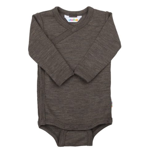 Merinowol overslag romper - bruin  (Joha)