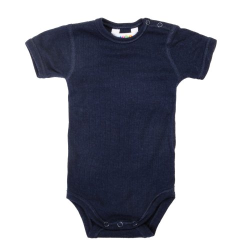 Joha Merinowollen Romper – Korte Mouw - Navy