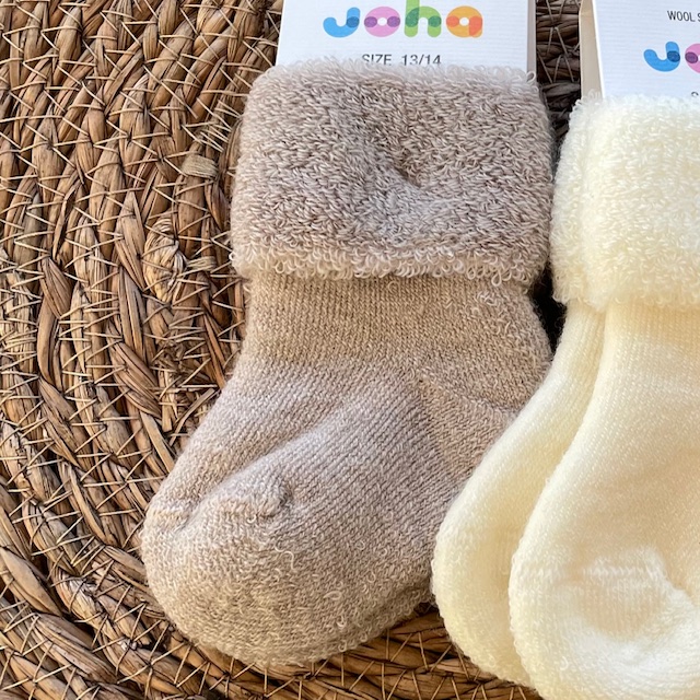 Wollen babysokken - beige (Joha)