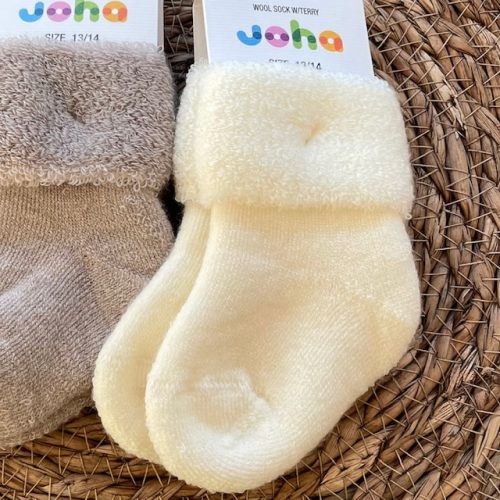 Wollen babysokken - ecru (Joha)