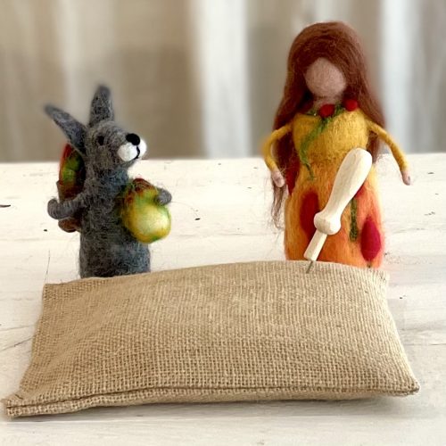 Jute viltkussen gevuld met rijst