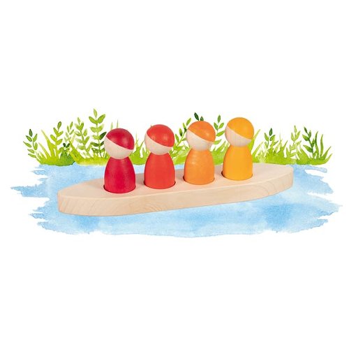 Houten Speelfiguren met Boot | Open Einde Speelgoed