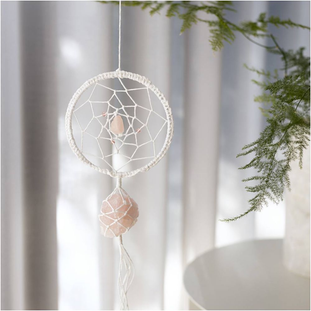 Hobbyset macrame dromenvanger met rozenkwarts