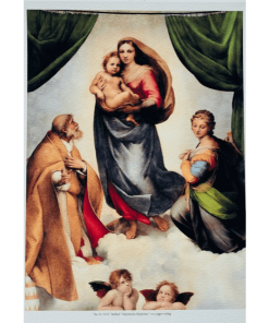 Poster A4 Sixtijnse Madonna van Raphael