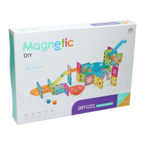 Magnetische Bouwset knikkerbaan 91dlg