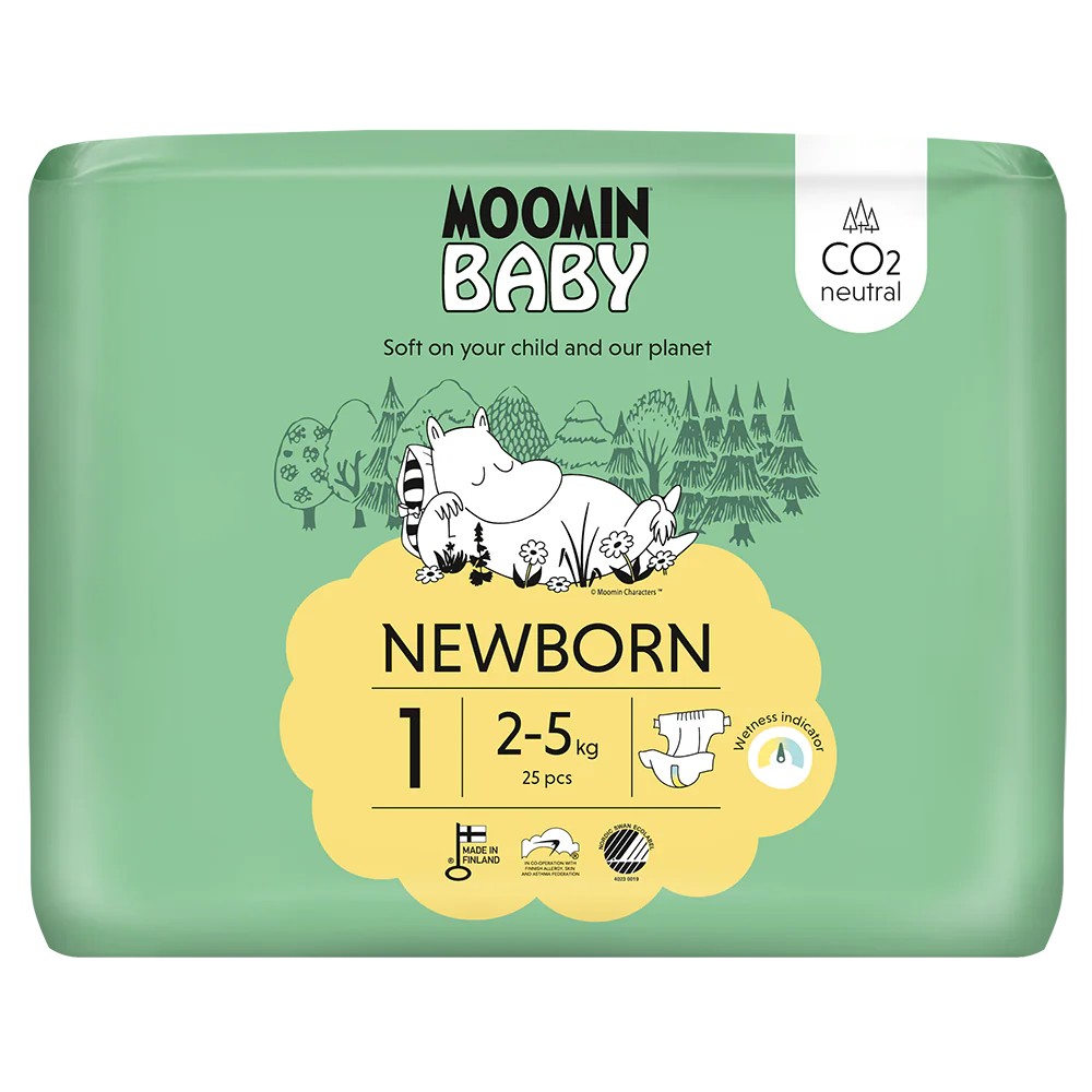 Moomin bio babyluier maat 1