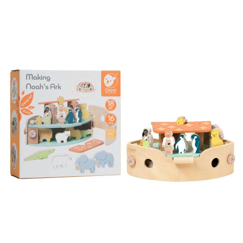 Noahs Ark bouw en puzzel set 16 delig - Afbeelding 2