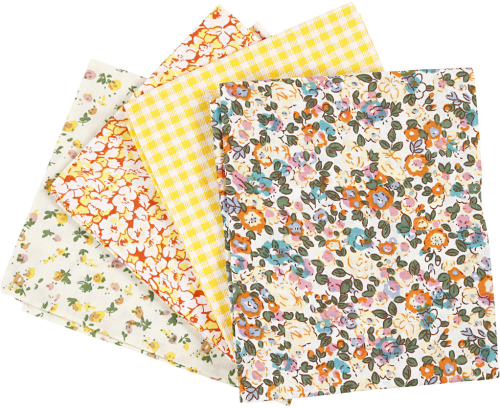 Patchwork stof vier soorten - geel