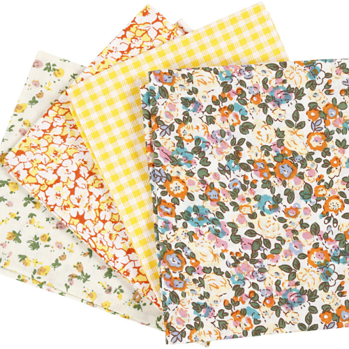 Patchwork stof vier soorten - geel