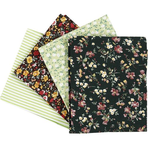 Patchwork stof vier soorten - groen