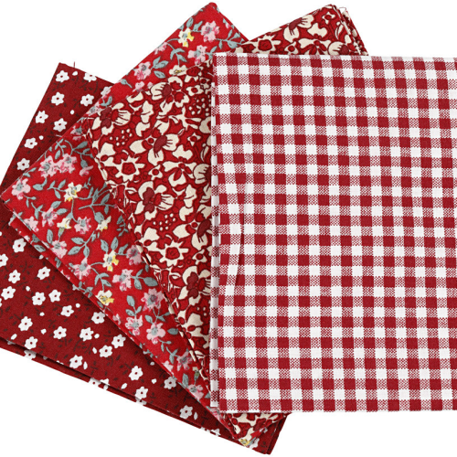 Patchwork stof vier soorten - rood