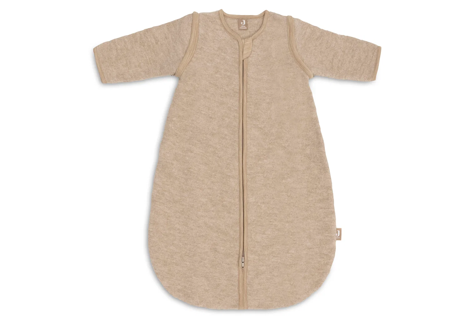 Slaapzak gekookte wol afritsbare mouw - Beige - Afbeelding 2