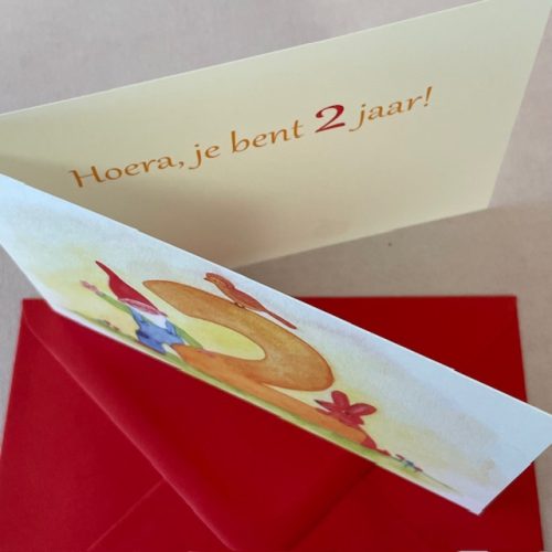 Dubbele verjaardagskaart met kabouter - 2 - Afbeelding 2
