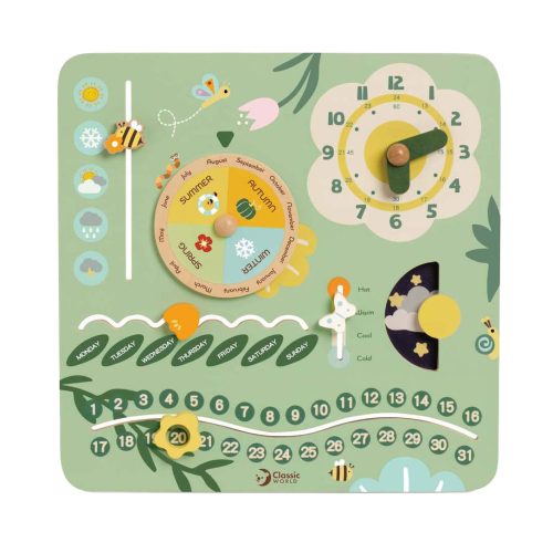 Houten Vintage Kalender Leerklok