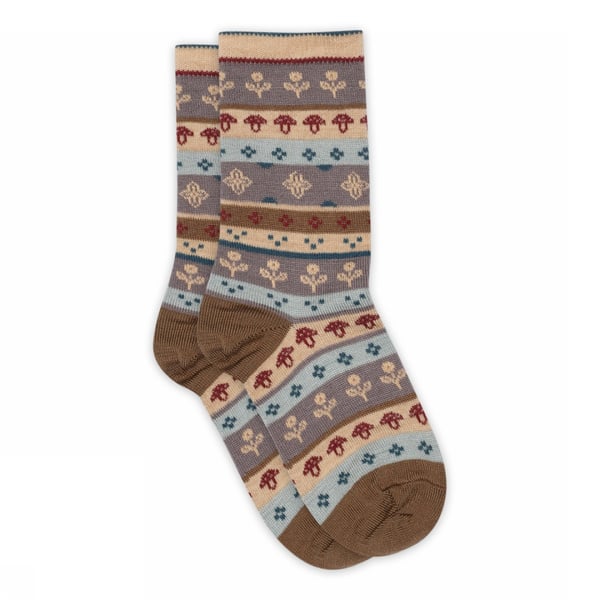 Wollen kinder en dames kniekous - brown